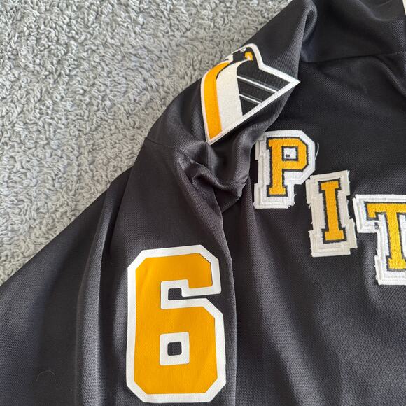 Vintage 92-95 Mario Lemiuex CCM NHL Pittsburgh Penguins 1st Gen Maska Jersey XL - Picture 4 of 11